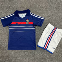 1982/84 France Home Blue Kids Retro Soccer Jersey