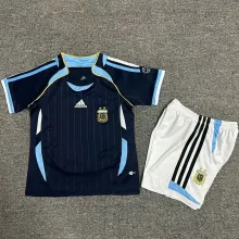 2006 Argentina Away Retro Kids Soccer Jersey