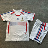 2006 France Away White Retro Kids Soccer Jersey