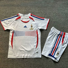 2006 France Away White Retro Kids Soccer Jersey