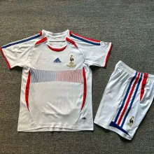2006 France Away White Retro Kids Soccer Jersey