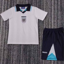 1996 England Home Kids Retro Soccer Jersey