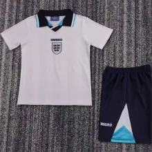 1996 England Home Kids Retro Soccer Jersey
