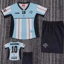 2001 Maradona #10 Argentina Home Retro Kids Soccer Jersey 2001有名有号