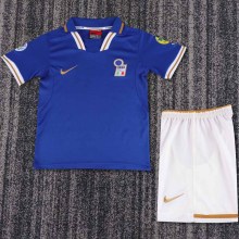 1996 Italy Home Blue Kids Retro Soccer Jersey