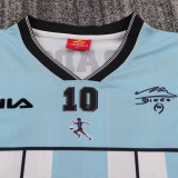 2001 Maradona #10 Argentina Home Retro Kids Soccer Jersey 2001有名有号