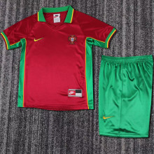 1998 Portugal Home Kids Retro Soccer Jersey