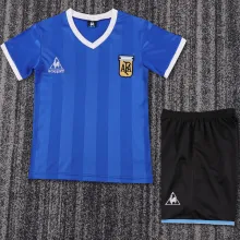 1986 Argentina Away Retro Kids Soccer Jersey