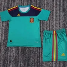 2010 Spain Goalkeeper Kids Retro Soccer Jersey