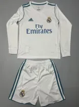 2017/18 RM Home White Retro Kids Long Sleeve Soccer Jersey 长袖