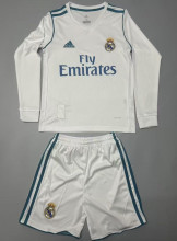 2017/18 RM Home White Retro Kids Long Sleeve Soccer Jersey 长袖