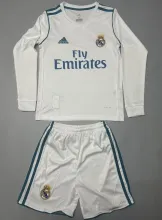 2017/18 RM Home White Retro Kids Long Sleeve Soccer Jersey 长袖