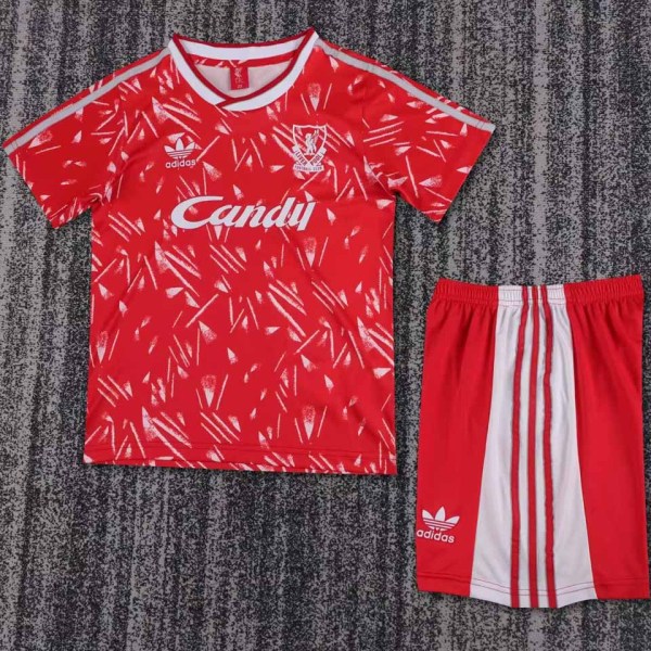 1989/91 LFC Home Red Retro Kids Soccer Jersey