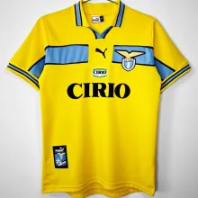 1998/1999 Lazio Yellow Retro Soccer Jersey