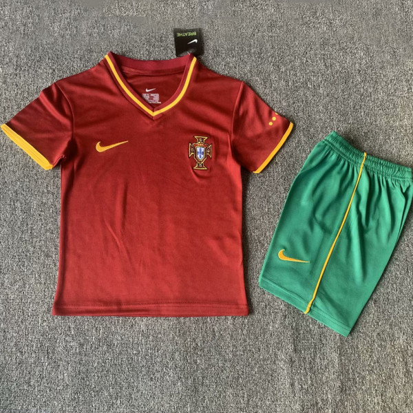 2000 Portugal Home Kids Retro Soccer Jersey