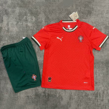 2025/26 Portugal Home Red Kids Soccer Jersey