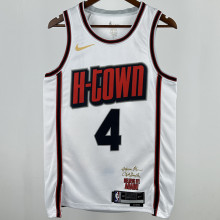 2025 Rockets  GREEN #4 White City Edition NBA Jersey