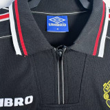 1998/99 M Utd Black Retro Long Sleeve Soccer Jersey