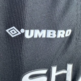 1998/99 M Utd Black Retro Long Sleeve Soccer Jersey