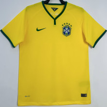 2014 Brazil Home Yellow Retro Soccer Jersey