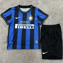 2010 In Milan Home UCL Final Version Retro Kids Soccer Jersey 胸前有决赛小字版