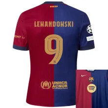 LEWANDOWSKI #9 BA 1:1 Quality Home Fans Jersey 2024/25 胸前圆广告 (UCL Font 欧冠字体 有号下广告) ★★