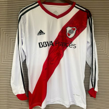 2013/14 River Plate Home Retro Long Sleeve Soccer Jersey
