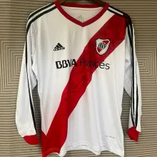 2013/14 River Plate Home Retro Long Sleeve Soccer Jersey
