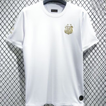 2025 Santos White Cotton Retro Style T-Shirt