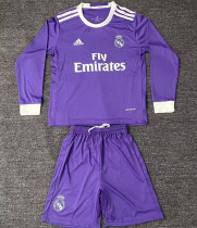 2016/17 RM Away Retro Kids Long Sleeve Soccer Jersey 长袖