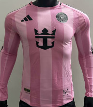 2025/26 Inter Miami Home Pink Player Version Long Sleeve Soccer Jersey
