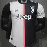 2019/20 JUV Home White Black Retro Player Version Soccer Jersey