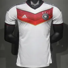 2014 Germany Home White Retro Player Version Soccer Jersey  3 Start 三星