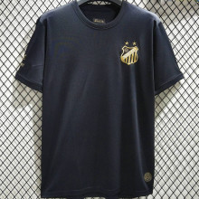 2025 Santos Black Cotton Retro Style T-Shirt