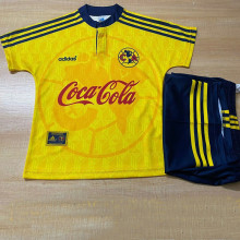 1998/99 Club America Home Yellow Retro Kids Soccer Jersey