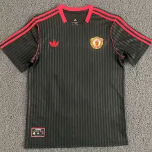 2025 M Utd Black Retro Style Soccer Jersey