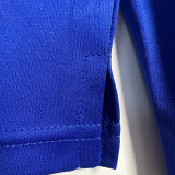 1998 Brazil Away Blue Retro Long Sleeve Soccer Jersey