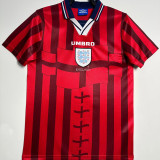 1998 England Away Red Retro Soccer Jersey