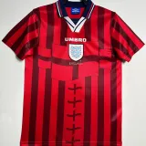 1998 England Away Red Retro Soccer Jersey