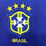 1998 Brazil Away Blue Retro Long Sleeve Soccer Jersey