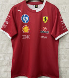 2025 Ferrari Red F1 Team T-Shirt  圆领 背后 一 个广告