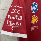 2025 Ferrari Red F1 Team T-Shirt  圆领 背后 一 个广告