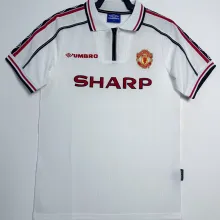 1998/99 M Utd White Retro Soccer Jersey