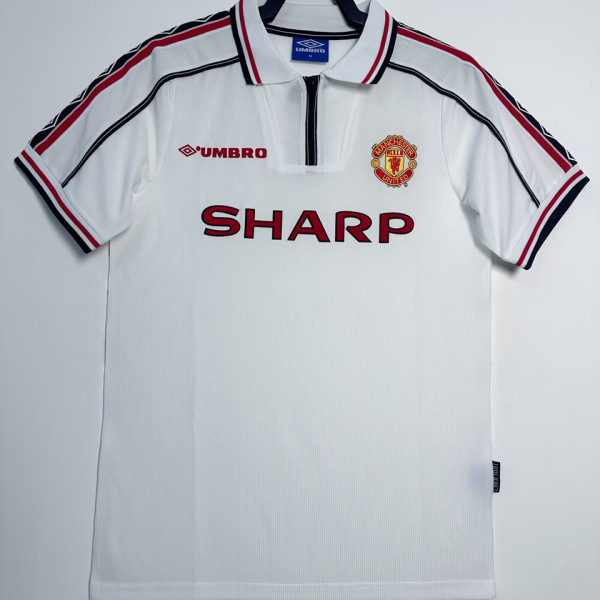 1998/99 M Utd White Retro Soccer Jersey