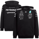 2025 Mercedes AMG Petronas F1 Black Hoody Jacket