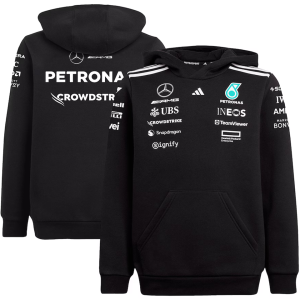 2025 Mercedes AMG Petronas F1 Black Hoody Jacket