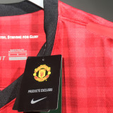 2012/13 M Utd Home Red Retro Player Version Soccer Jersey