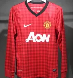 2012/13 M Utd Home Red Retro Player Version Long Sleeve Soccer Jersey 球员版长袖
