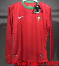 2012 Portugal Home Retro Player Version Long Sleeve Soccer Jersey 球员版长袖