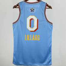 2025 ALL-STAR LILLARD # 0  Baby Blue NBA Jerseys